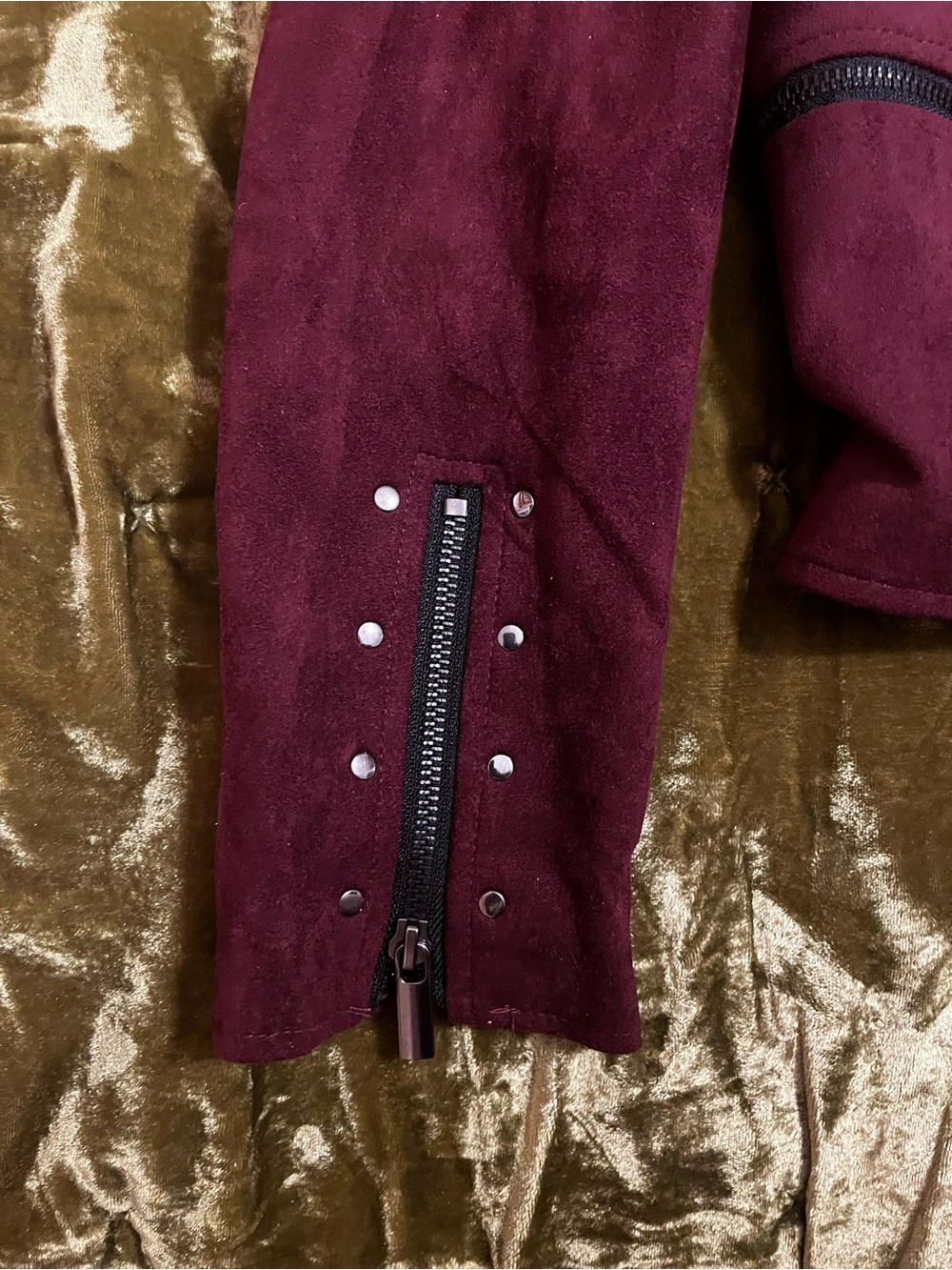 Kut from the Kloth Wine Suede Moto Jacket - Picture 3 of 6